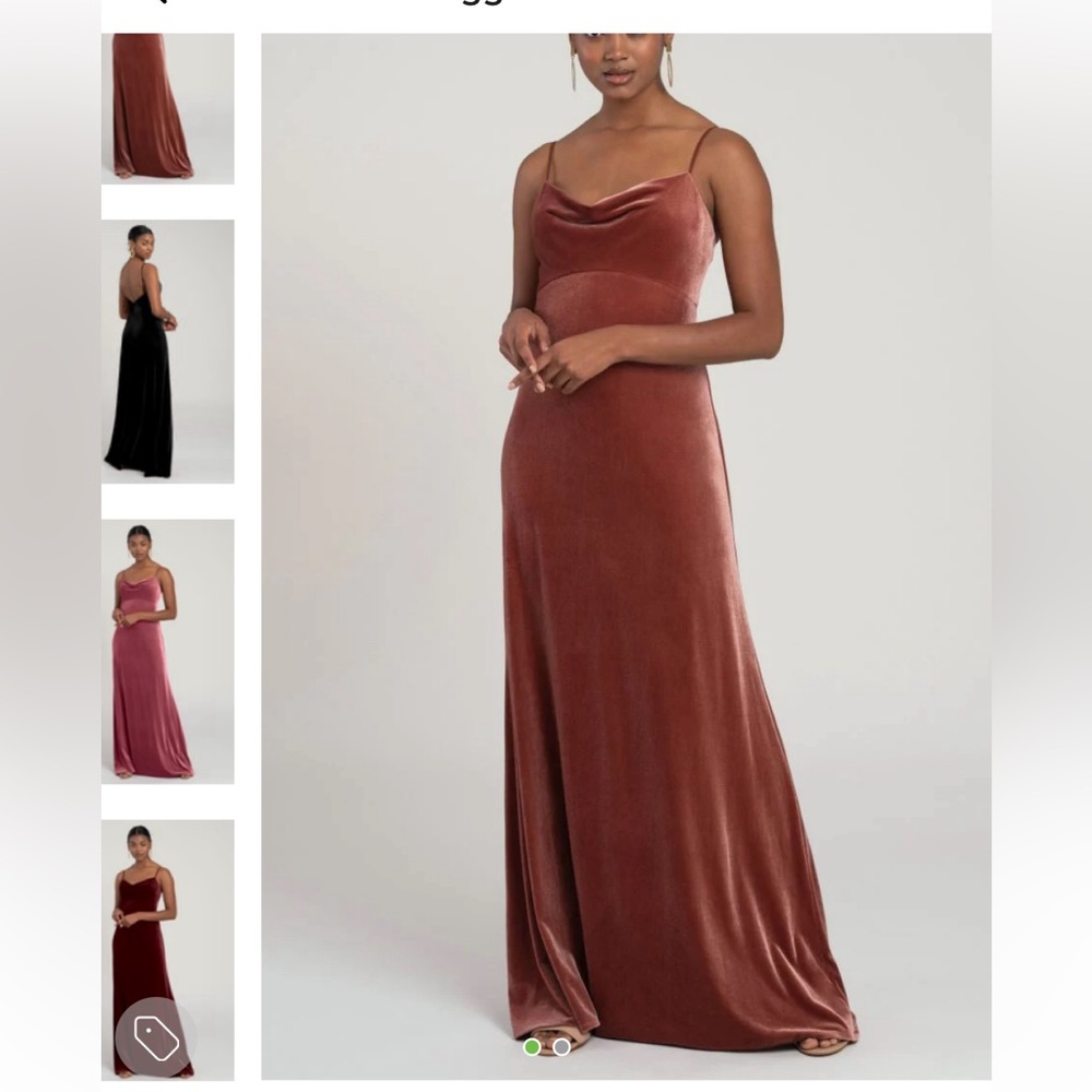 Velvet brown bridesmaid dress